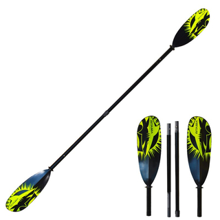 ExtaSea Tour Vario Fiberglas Doppelpaddel | 220-240cm | 4-teilig | schwarz-lime