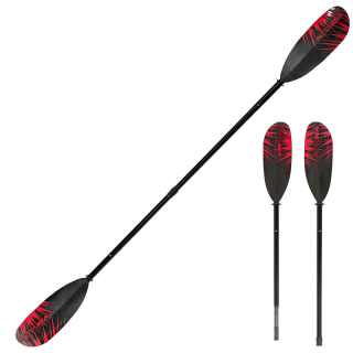 ExtaSea Safari Fiberglas Vario Doppelpaddel Kajak Paddel 2-teilig Rot 230-240