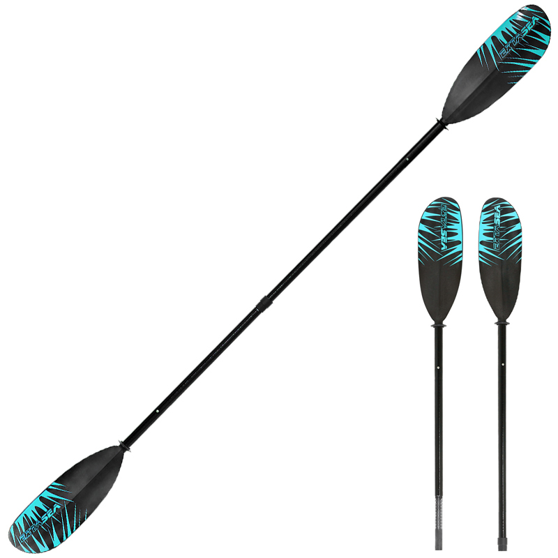 ExtaSea Safari Fiberglas Vario Doppelpaddel Kajak Paddel 2-teilig Trkis 230-240