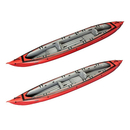 Gumotex Seawave 3er Kajak Luftboot Nitrilon Tourenkajak Set mit Sitz Spritzschürzen Spritzdecke und Steueranlage rot